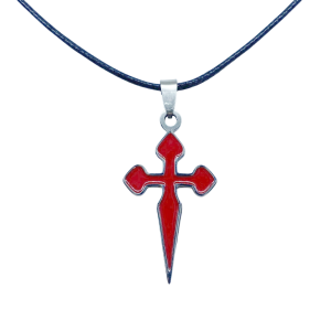 Colgante acero esmaltada Cruz de Santiago (ref CO020101)