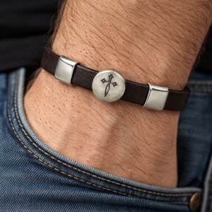 Alternative view of Pulsera Cuero10mm Cruz de Santiago (ref PU090116)