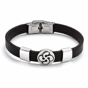 Pulsera Cuero10mm Lauburu (ref PU090113)