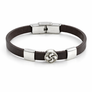 Pulsera Cuero Lauburu fina (ref PU090107)