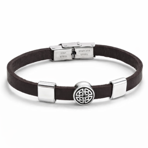 Pulsera Cuero Nudo fina (ref PU090105)