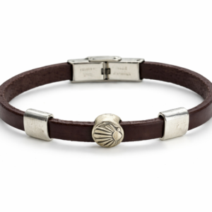 Pulsera Cuero Concha fina (ref PU090101)