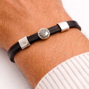 Alternative view of Pulsera Cuero Concha fina (ref PU090101)