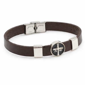 Pulsera Cuero Cruz de Asturias (ref PU090131)