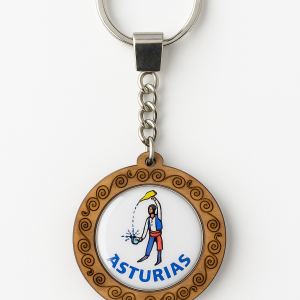 Llavero gota madera Sidrero Asturiano  (ref LL030122)