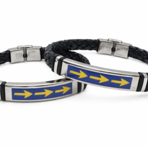 Pulsera Cuero Acero Flecha  (ref PU090902)