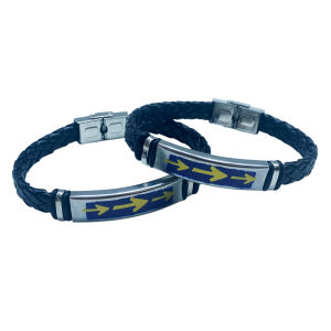 Pulsera Cuero Acero Flecha  (ref PU090902)