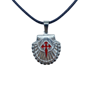 Colgante acero Concha con cruz esmaltada pequeña (ref CO01020)