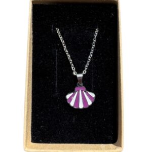 Colgante Acero Cadena Concha morado CON CAJA (ref CO010201)