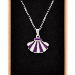 Colgante Acero Cadena Concha morado CON CAJA (ref CO010201)