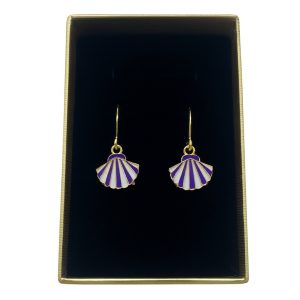 Pendientes en acero dorada Concha bicolor (ref PE010214)