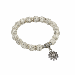 Pulsera Blanca Pintas Eguzkilore (ref PU098003)