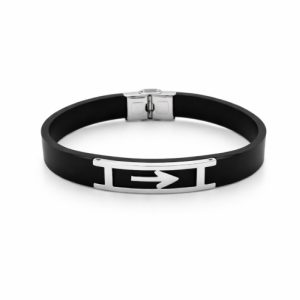 Pulsera Caucho y Acero Flecha (ref PU091709)